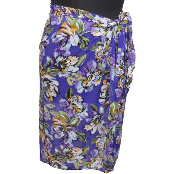 Swimsuits For All Beach Belle Purple Floral Plus Size Sarong - Picture 2 of 8